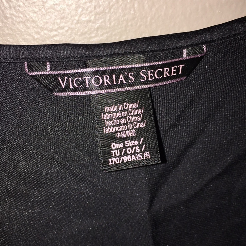 Victoria’s Secret black silky cover up sleep wear black silky sheer layo… - Picture 5 of 7